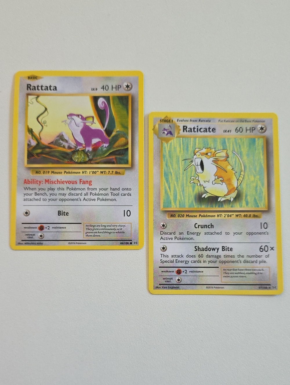 Pokemon Rattata And Raticate Card